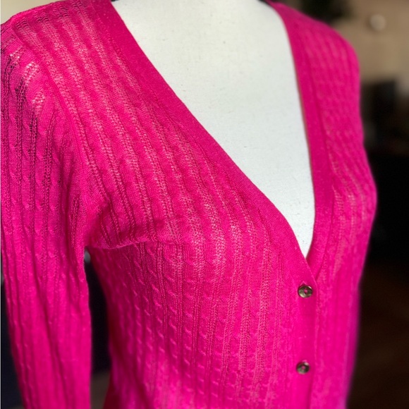 HOT PINK WORTHINGTON SWEATER CARDIGAN - Picture 5 of 5